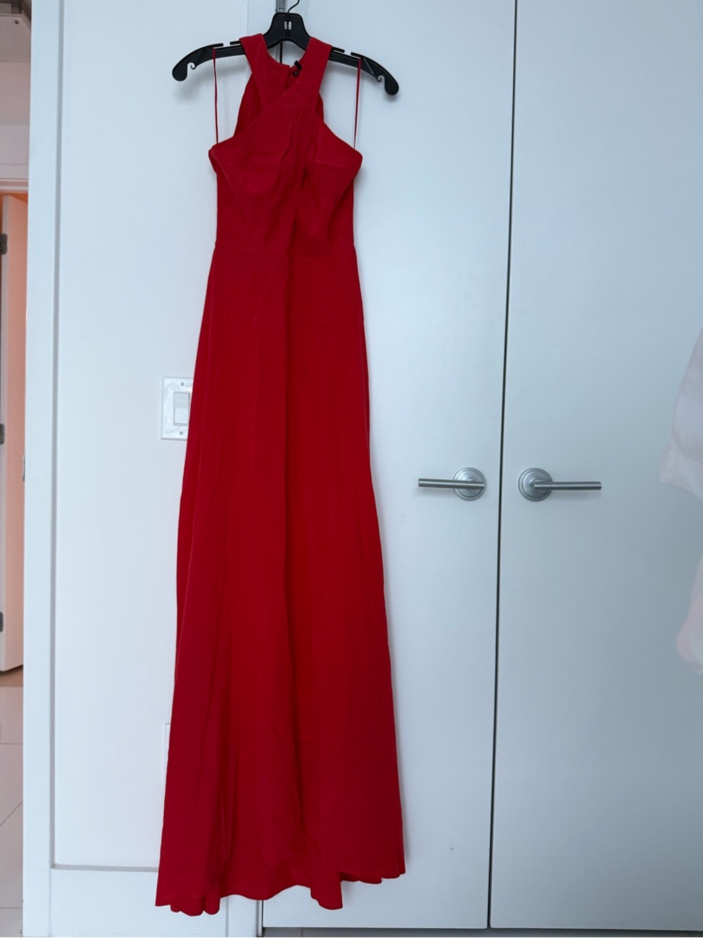 INTERMIX SILK Red Halter Evening Gown - Elegant Long Dress NEW
